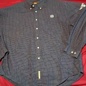 (11)Navy Checkered Button-Down Shirt